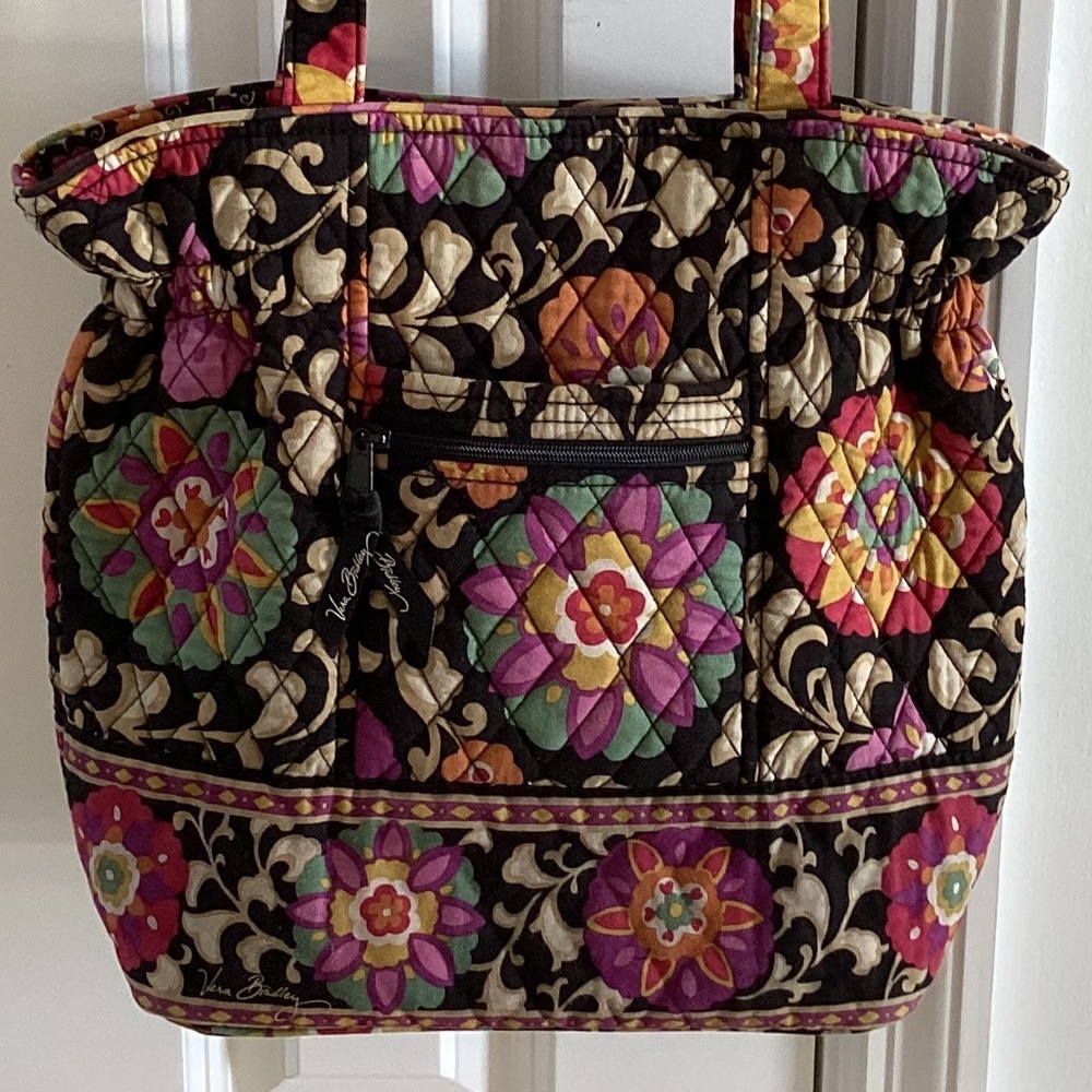 Vera Bradley Laura Tote Bag Purse in Retired Suzani Pattern Bold Color Florals